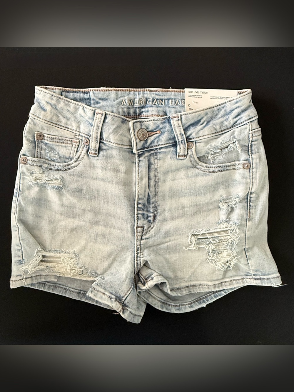 American Eagle Outfitters Light Wash Distressed Denim Shorts